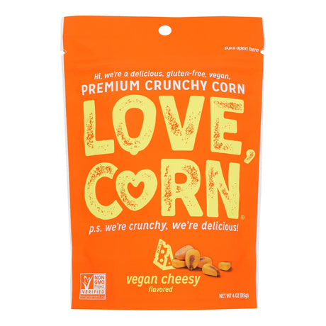 Love Corn Crunchy Corn Cheezy, 4 Oz, Pack of 12 - Cozy Farm 