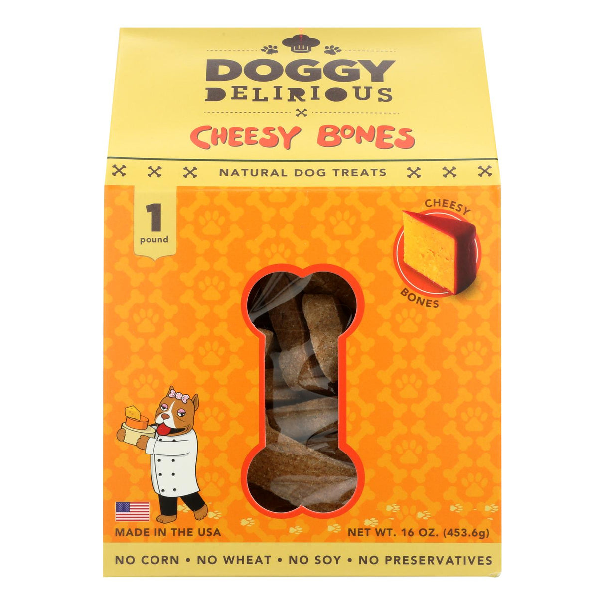 Doggy Delirious - Bones Cheesy - Case Of 6-16 Oz - Cozy Farm 