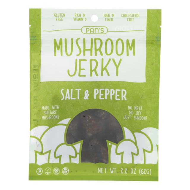 Pan's Mushroom Jerky, Salt & Pepper, 2.2 Oz, Case of 6 - Cozy Farm 