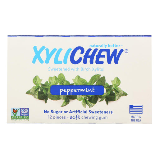 Xylichew Gum (Pack of 12) - Peppermint Flavor - Counter Display Box - Cozy Farm 