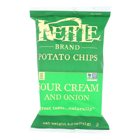 Kettle Brand Sour Cream & Onion Potato Chips, 8.5 Oz (Pack of 12) - Cozy Farm 