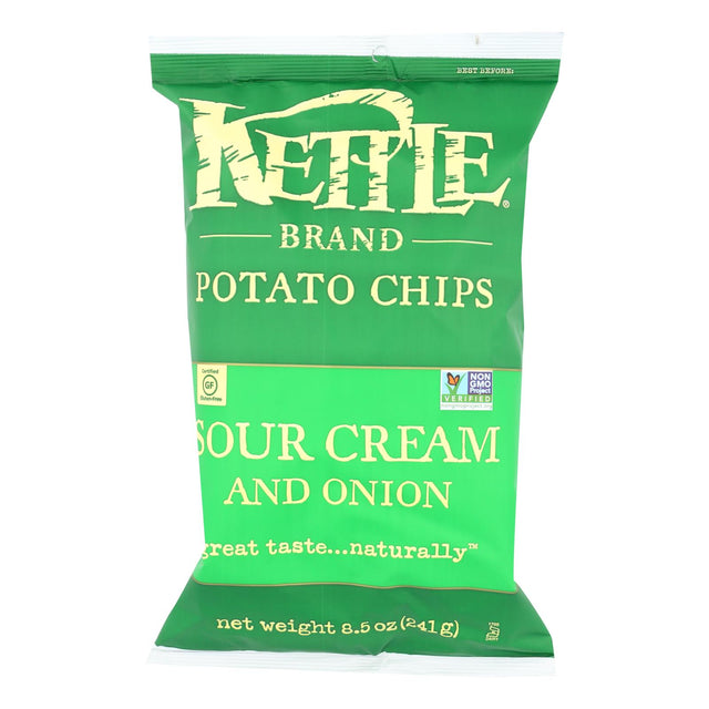 Kettle Brand Sour Cream & Onion Potato Chips, 8.5 Oz (Pack of 12) - Cozy Farm 