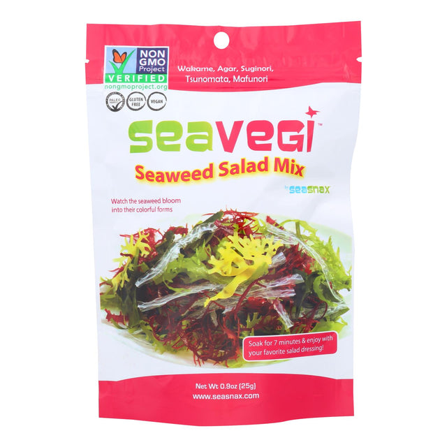 Seasnax Seaweed Snack - 12-Pack, 0.9 Oz Vegetable Salad Mix - Cozy Farm 