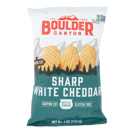Boulder Canyon Kettle Chips White Cheddar (Pack of 12 - 6 Oz) - Cozy Farm 