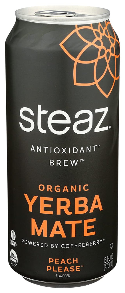 Steaz - Yerba Mate Peach Plz (Pack of 12-16 Fl oz) - Cozy Farm 
