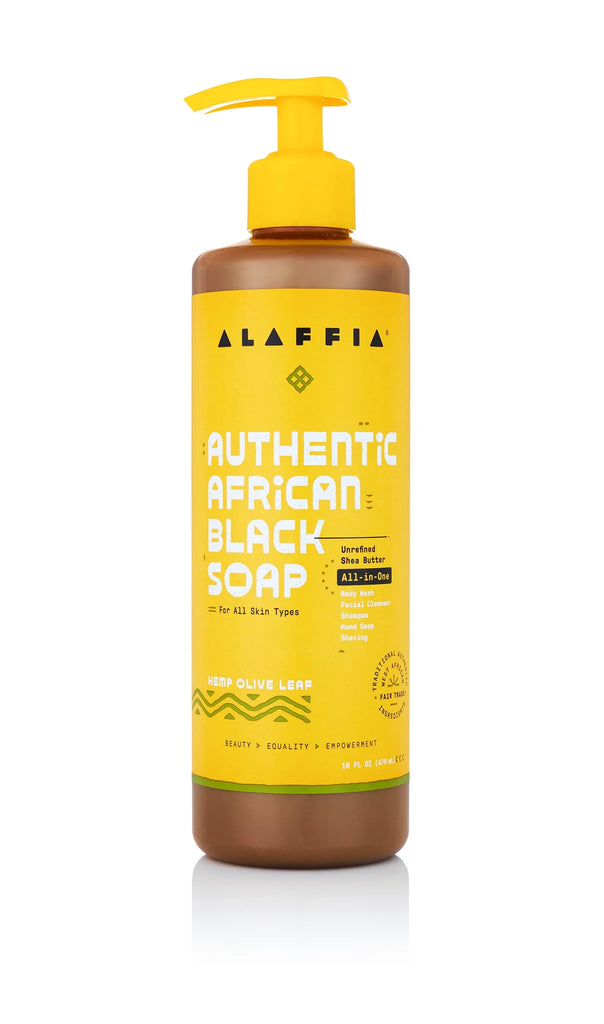 Alaffia African Black Soap All-in-One Hemp Olive (Pack of 16 Fl Oz) - Cozy Farm 