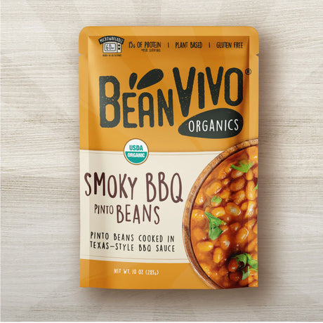 Bean Vivo - Pinto Beans Smoky BBQ (Pack of 6-10oz) - Cozy Farm 