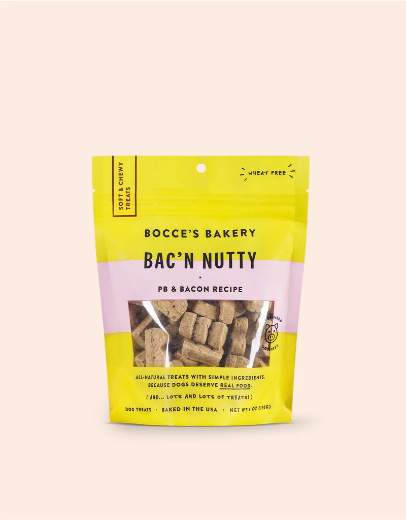 Bocce's Bakery Dog Treat Bac'n Nutty Soft, 12-Pack (6 oz. Each) - Cozy Farm 