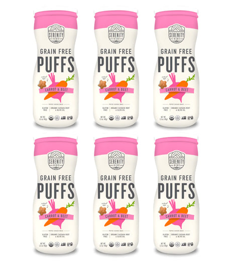 Serenity Kids Puff Crt Beet Veg, Pack of 6 - 1.5 Oz - Cozy Farm 