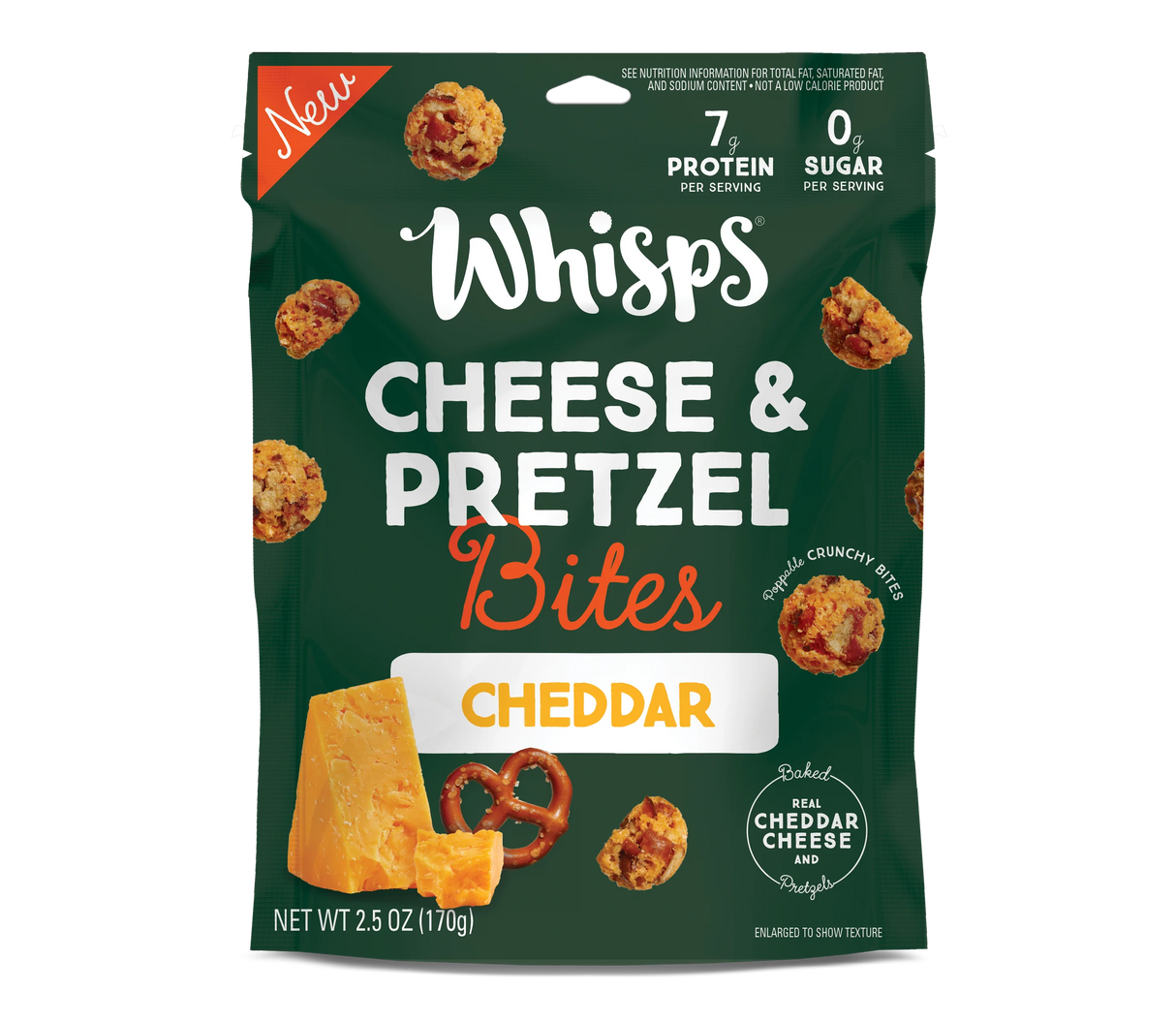 Whisp Bites Cheddar Pretzels: Individual Packs of Crispy Goodness (6 x 2.5oz) - Cozy Farm 