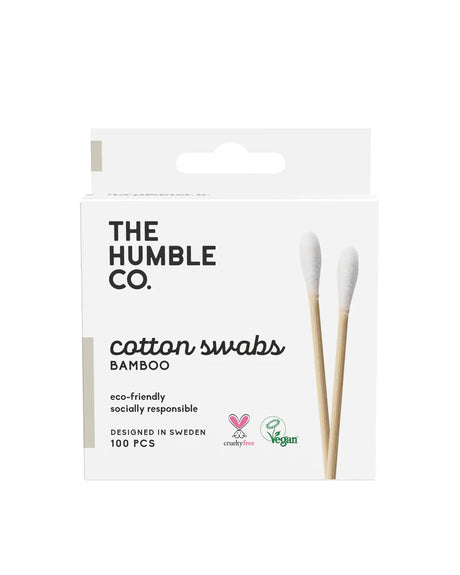 Humble Co Bamboo White Spiral Cotton Swab 100 Count x 10 - Cozy Farm 