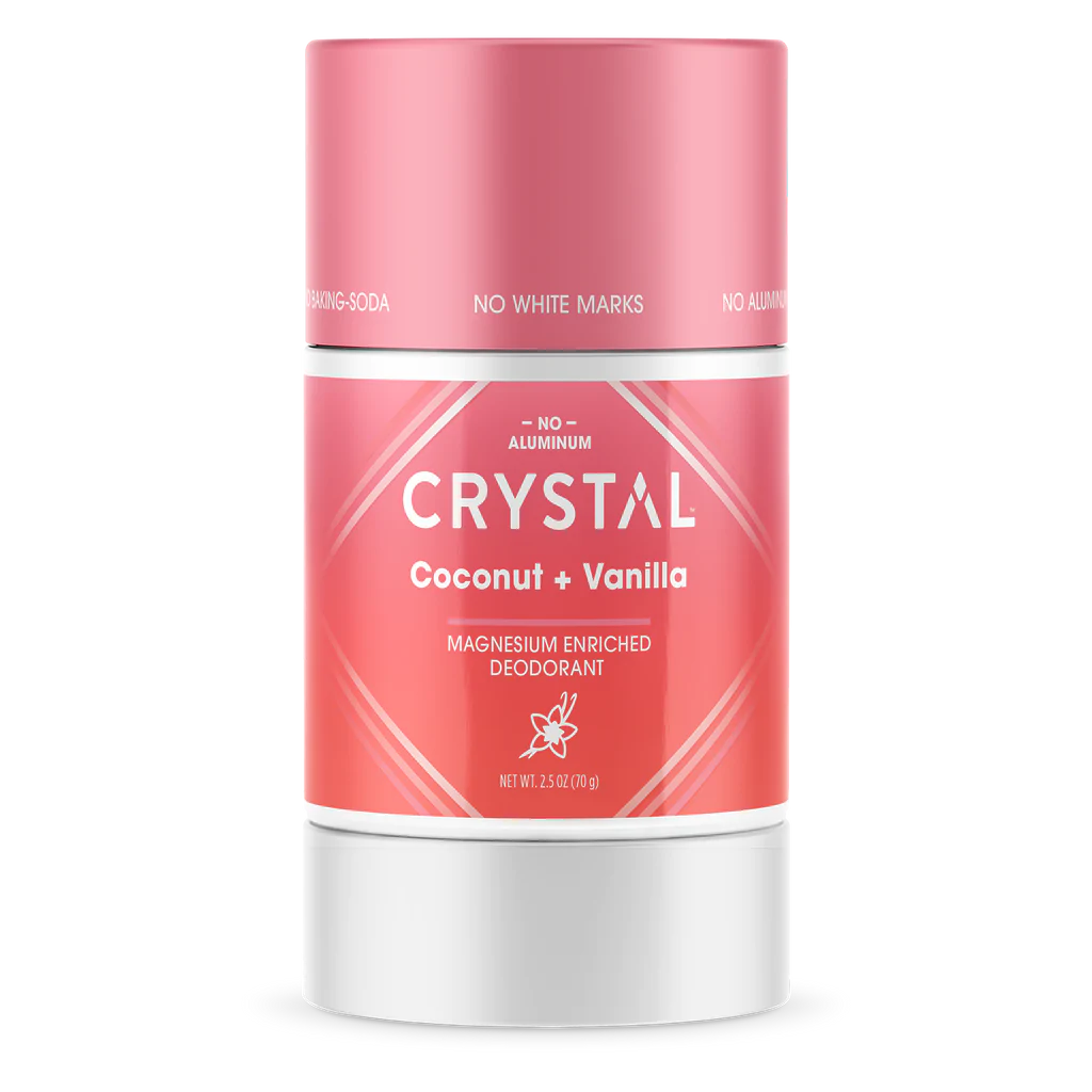Crystal Deodorant Stick, Magnesium Coconut Vanilla, 2.5 Oz - Cozy Farm 
