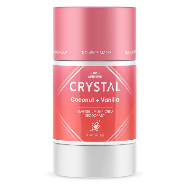 Crystal Deodorant Stick, Magnesium Coconut Vanilla, 2.5 Oz - Cozy Farm 