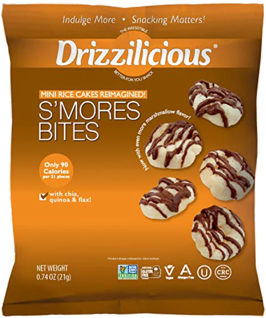 Drizzilicious Rice Crisp Smores Bites, 80-Count, 0.74 Oz - Cozy Farm 
