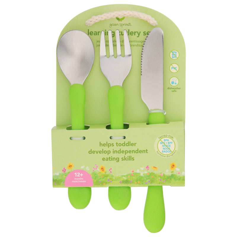 Green Sprouts Cutlery Set Learn Asst 12mo - 3 Ct (1 Each) - Cozy Farm 