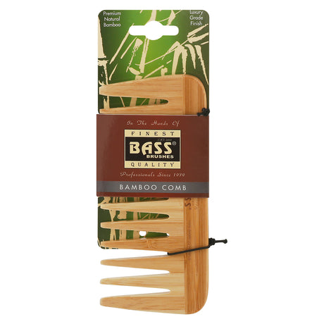 Bass Brushes Wood Medium Wide Tooth Detangling Comb - Cozy Farm 