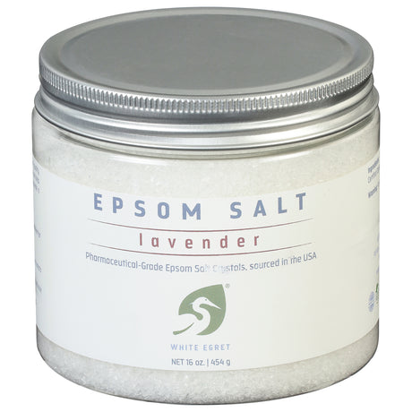 White Egret Lavender Epsom Salt, 16 Oz - Cozy Farm 