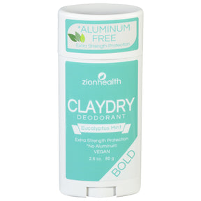 Zion Health Clydry Deodorant, Eucalyptus & Bold Mint - 2.8 Oz - Cozy Farm 