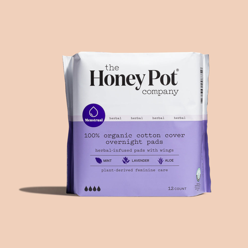 The Honey Pot Overnight Menstrual Pads - 12 Ct - Cozy Farm 