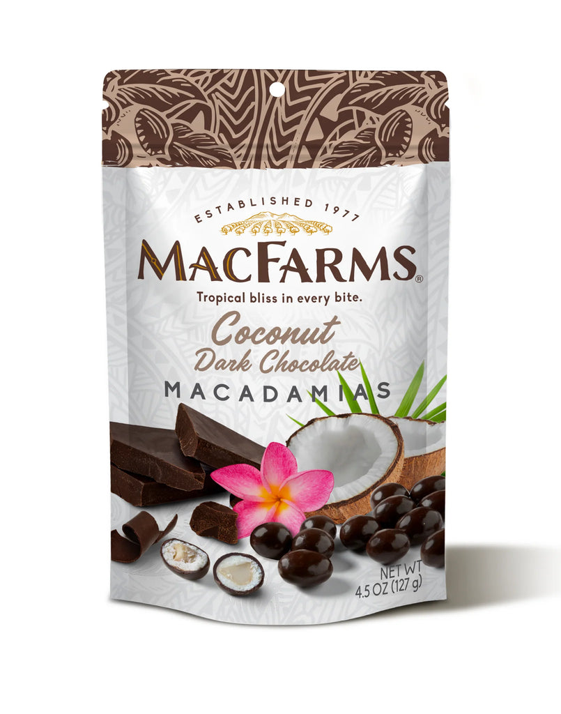 Macfarms - Nuts Macadma Coconut Dark Chocolate - Case Of 6-4.5 Oz - Cozy Farm 