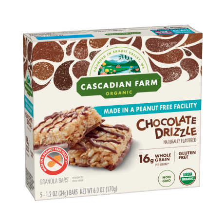Cascadian Farm Bar Chocolate Drizzle (5 Pack x 6 Oz Bars) - Cozy Farm 