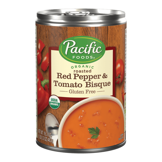 Pacific Foods Roasted Red Pepper Tomato Bisque (Pack of 12) 16.3 Oz - Cozy Farm 