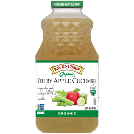 R.W. Knudsen Organic Celery, Apple, Cucumber Juice (Pack of 6) 32 Fl Oz - Cozy Farm 