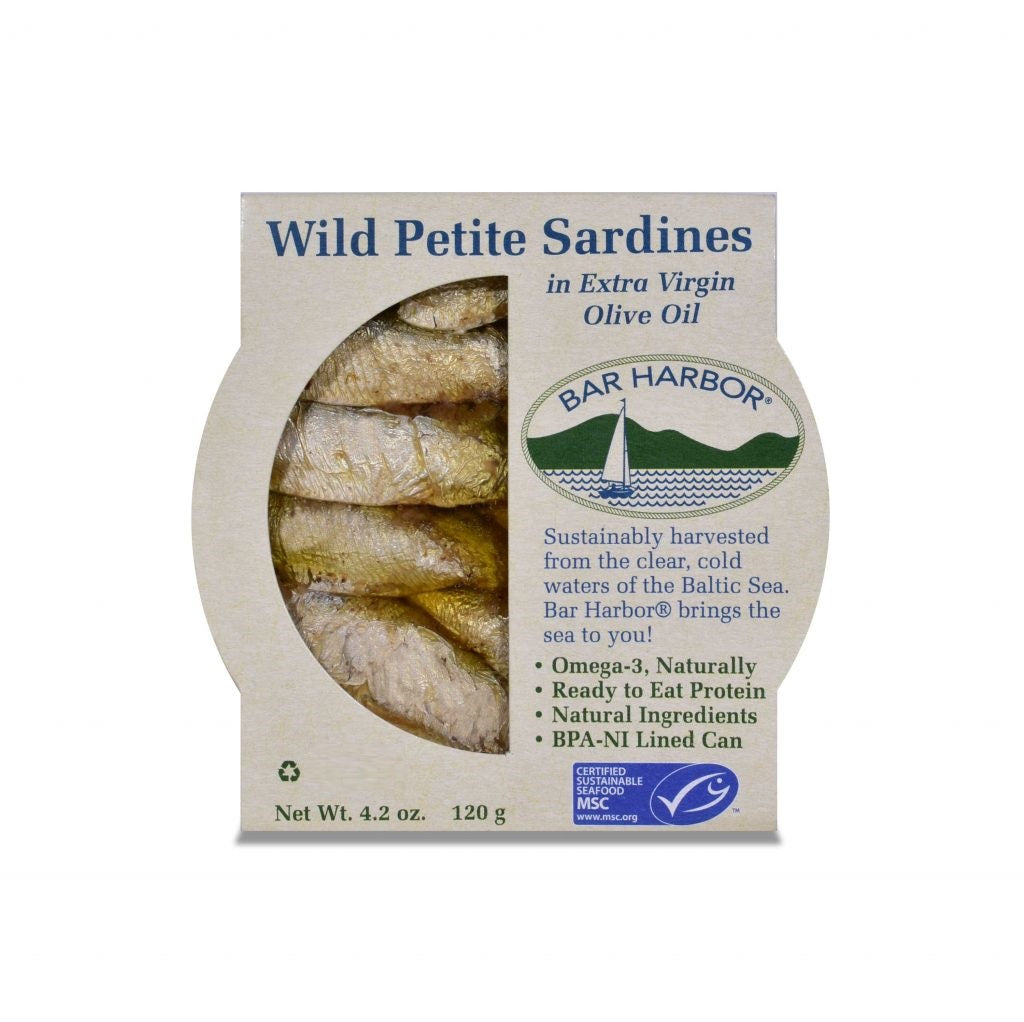 Bar Harbor Wild Petite Sardines in Extra Virgin Olive Oil (Pack of 12) 4.2 Oz - Cozy Farm 