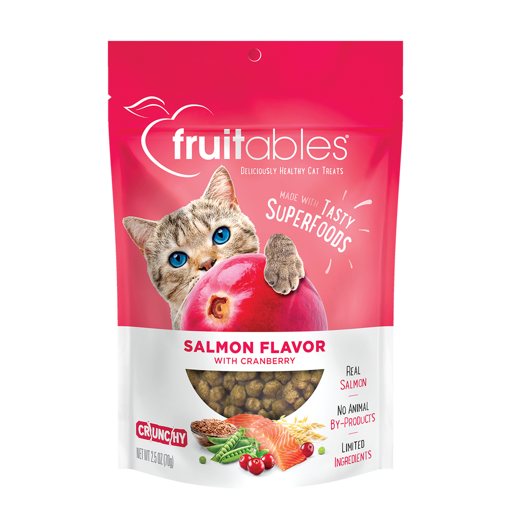 Fruitables Salmon & Cranberry Cat Treats, 2.5 Oz (Pack of 10) - Cozy Farm 