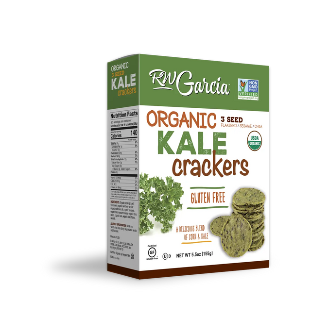 R.W. Garcia 3 Seed Kale Crackers 5.5 Oz (Pack of 6) - Cozy Farm 