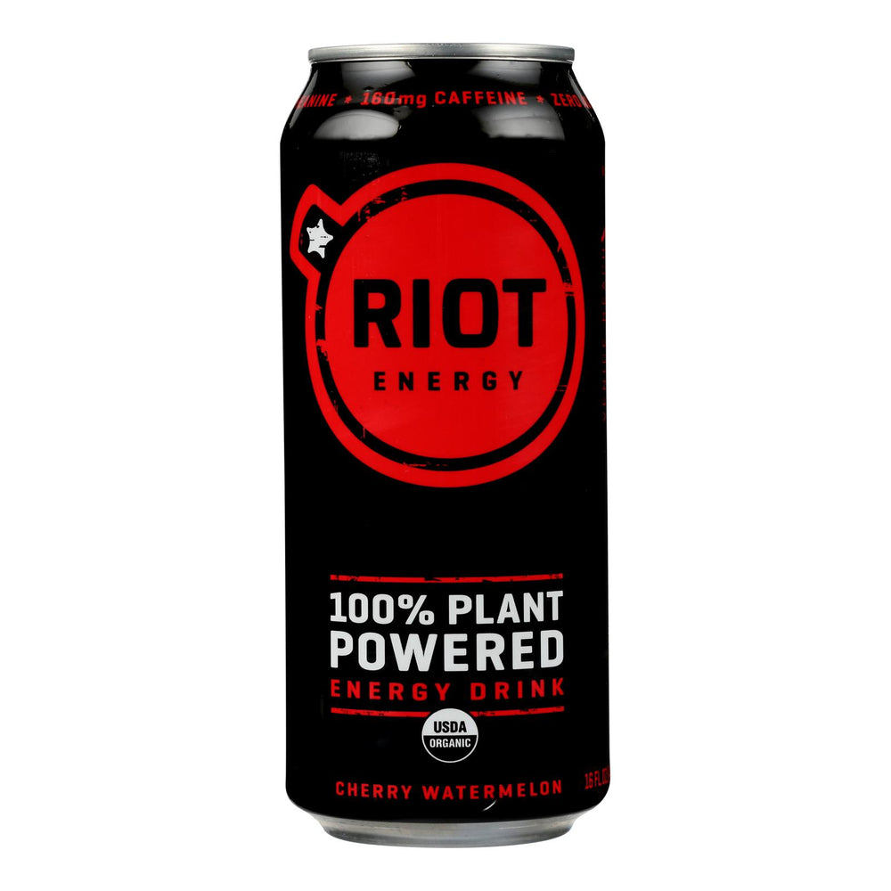 Riot Energy Drink Cherry Watermelon - 16 Oz - Cozy Farm 