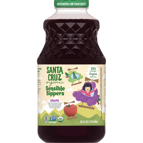 Santa Cruz Organic Juice Sensible Sipper Grape (Pack of 6) 32 Fl. Oz. - Cozy Farm 