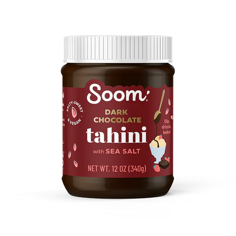 Soom Tahini Spread (Pack of 6-12oz) Dark Chocolate Sea Salt - Cozy Farm 