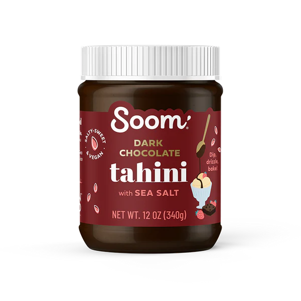 Soom Tahini Spread (Pack of 6-12oz) Dark Chocolate Sea Salt - Cozy Farm 