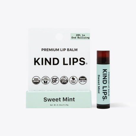 Kind Lips Sweet Mint Lip Balm - 0.15 Oz, 12 Pack | All-Natural Moisturizing - Cozy Farm 