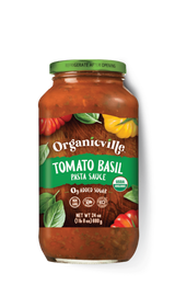 Organicville Pasta Sauce, Tom Basil Whole, 24oz (Pack of 6) - Cozy Farm 