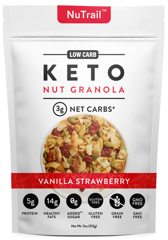 Nutrail Keto Vanilla Strawberry Granola (Pack of 6-11 Oz) - Cozy Farm 