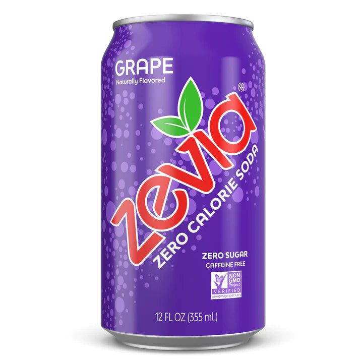 Zevia Grape Soda, Naturally Sweetened with Stevia Extract (Pack of 12-12 Fl Oz) - Cozy Farm 