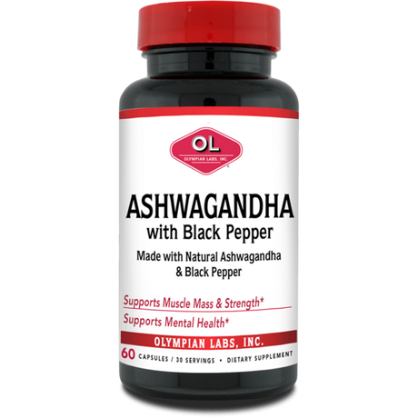 Olympian Labs Ashwagandha with Black Pepper (Pack of 60 Capsules) - Cozy Farm 