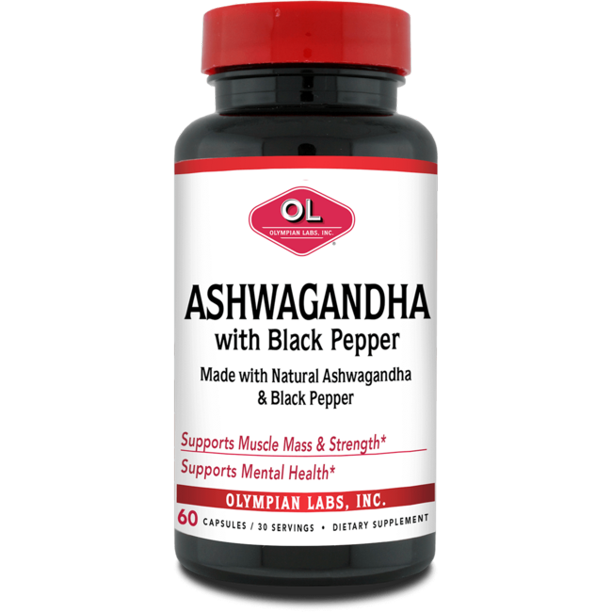 Olympian Labs Ashwagandha with Black Pepper (Pack of 60 Capsules) - Cozy Farm 