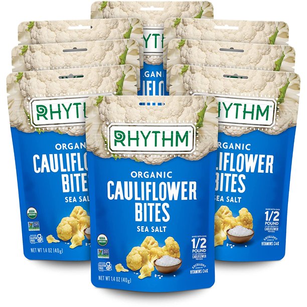 Rhythm Superfoods Cauliflower Bites Sea Salt, 1.4 Oz Bags (8 Pack) - Cozy Farm 