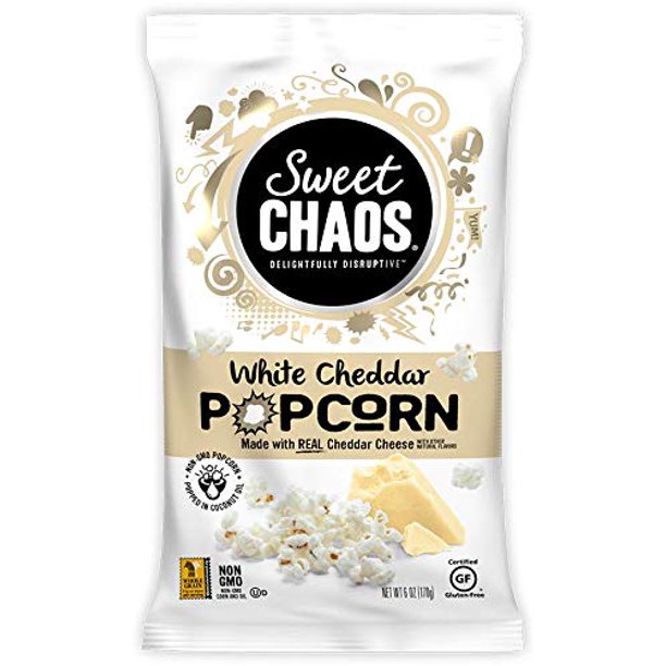 Sweet Chaos - Popcorn White Cheddar (Pack of 12-6oz Bags) - Cozy Farm 