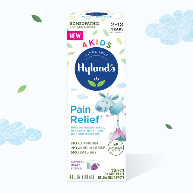 Hyland's 4 Kids Pain Relief Grape, 4 Fl Oz - Cozy Farm 