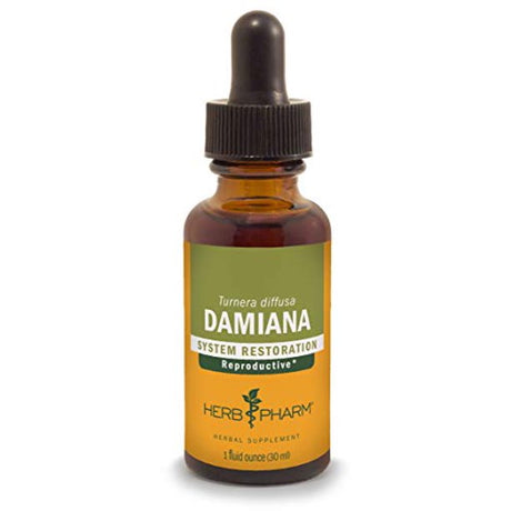 Herb Pharm Damiana Liquid Herbal Extract -Boosts Libido & Mood - 1 Fl Oz - Cozy Farm 