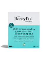 The Honey Pot - Plant-Based, Unscented Applicator Tampons for Plastics-Free Period - 18 Count - Cozy Farm 