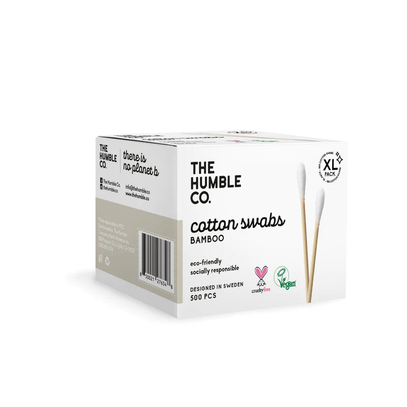 Humble Co - Cotton Swab Bamboo White (Pack of 4-500 Ct) - Cozy Farm 