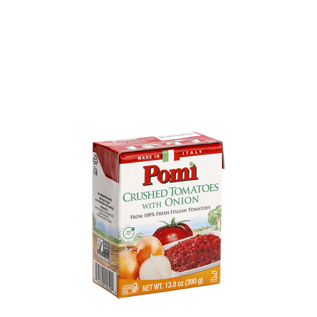 Pomi Crushed Tomatoes with Onion, 13.8 Oz (Pack of 12) - Cozy Farm 