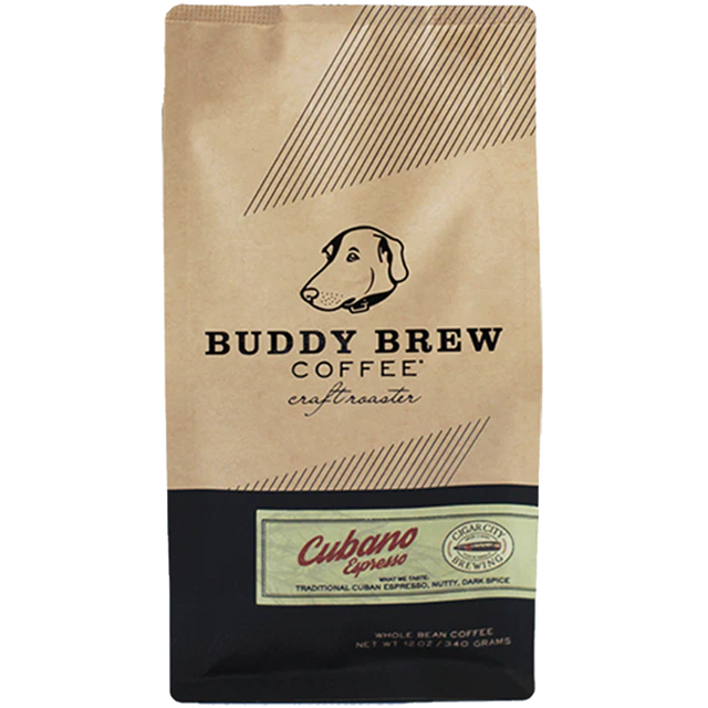 Buddy Brew Cubano Espresso Whole Bean Coffee Case of 6 - 12 Oz - Cozy Farm 