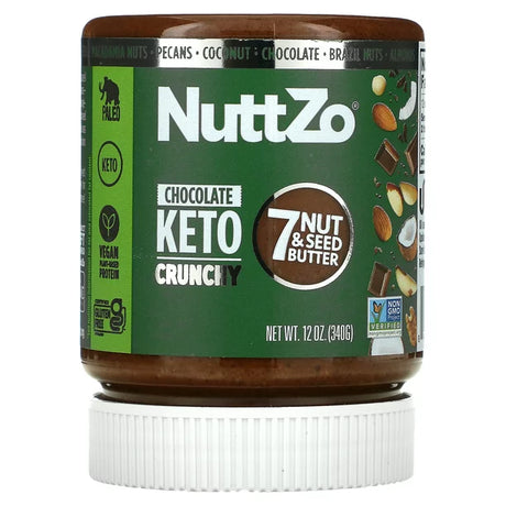 Nuttzo Keto Chocolate Crunchy Natural Spread (6 x 12 Oz) - Cozy Farm 