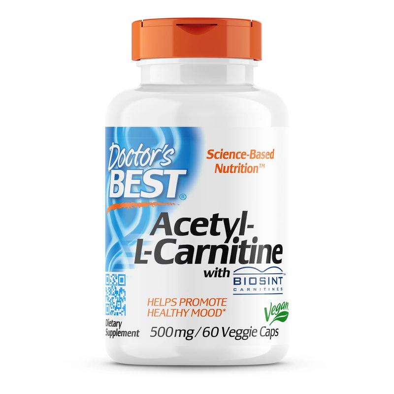 Doctor's Best Acetyl-L-Carnitine 500mg (Pack of 60 Vcaps) - Cozy Farm 
